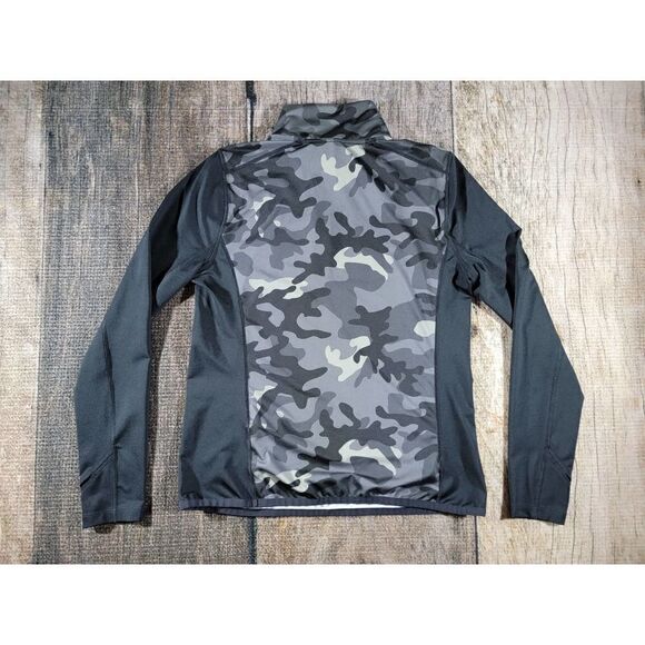 L-RL Ralph Lauren Ultimate Half Zip Warm Up Jacket Large Black Gray Camo - Picture 5 of 6